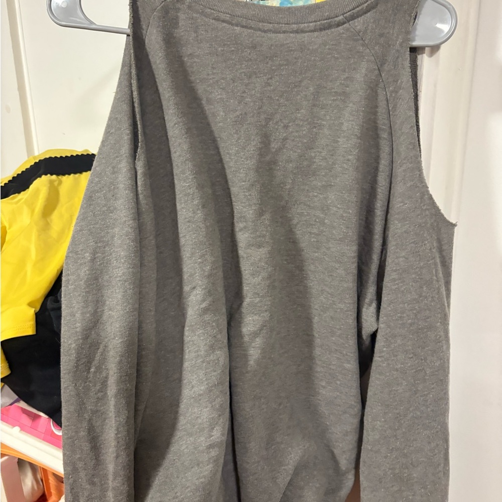 Gray Cold Shoulder Top Victoria secret pink